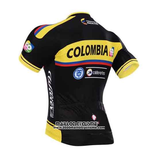 2015 Maillot Ciclismo La colombie Noir et Jaune Manches Courtes et Cuissard